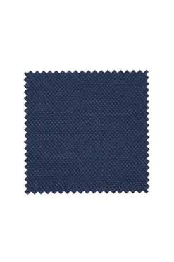 Birdseye Pattern Modern Fit 3 Piece Navy Suit with Contrast Trim