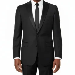 Black Regular Fit 2 Piece Tuxedo With Adjustable Waistband