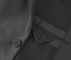 Black Regular Fit Sharkskin Italian Styled 2 Piece Suit