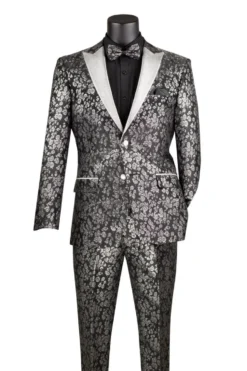 Black Sim Fit Tuxedo 2 Pieces with Matching Bow Tie