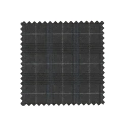 Black Slim Fit 3 Piece 1 Button Windowpane Suit