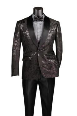 Black Slim Fit Fashion Jacket Shawl Lapel