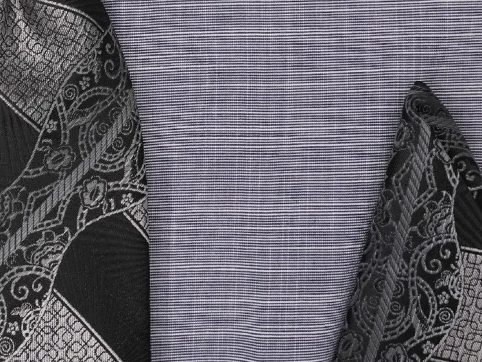 Black Dress Shirt Set with Tie and Handkerchief