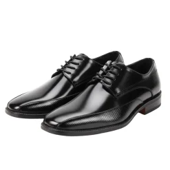 Black Embossed Bike Toe Dress Shoes