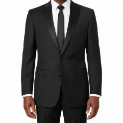 Black Regular Fit 2 Piece Tuxedo With Adjustable Waistband