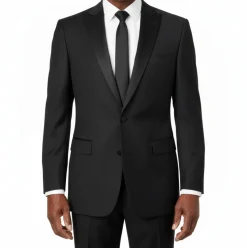 Black Regular Fit 2 Piece Tuxedo With Adjustable Waistband