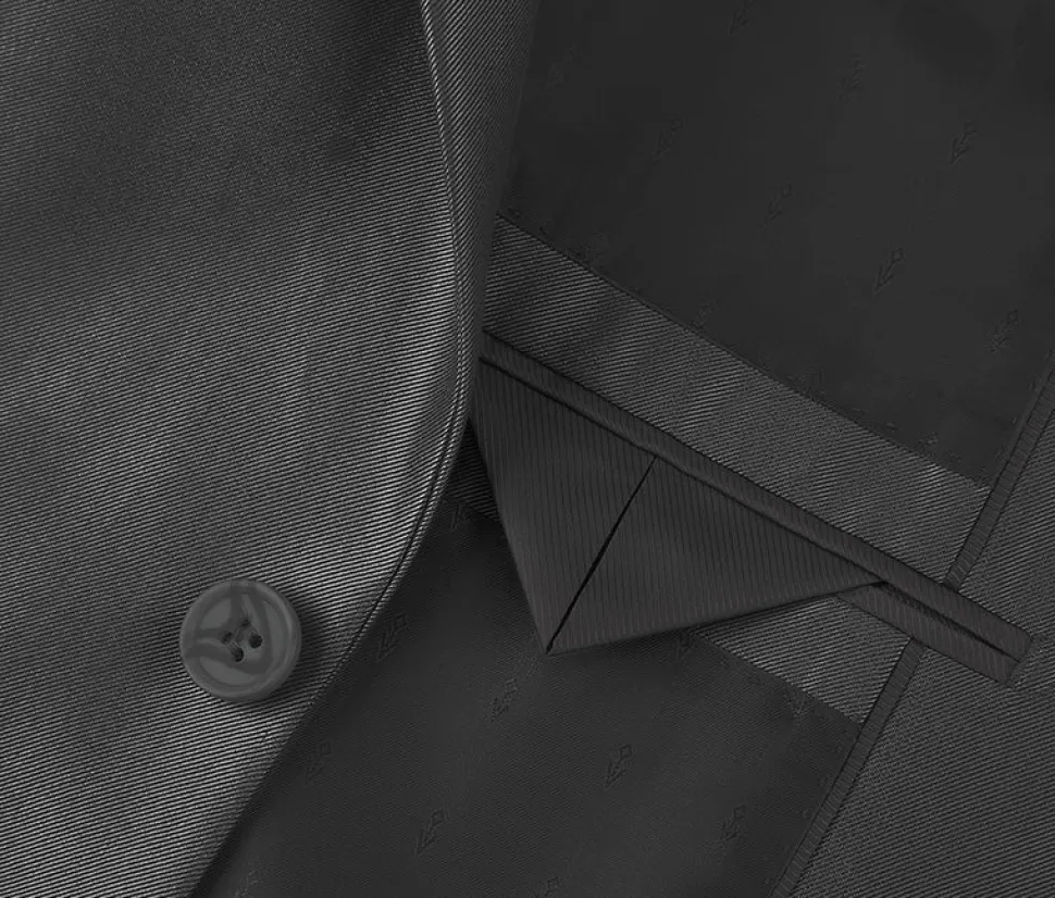 Black Regular Fit Sharkskin Italian Styled 2 Piece Suit