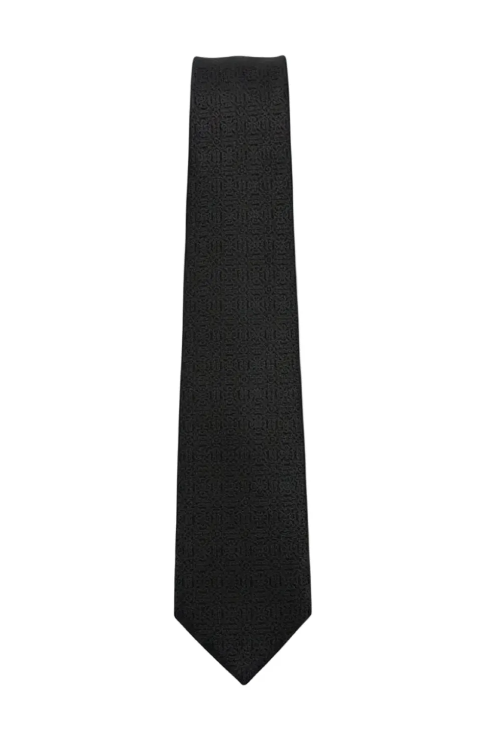 Black Textured Jacquard Pattern Tie