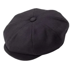 Black Wool Felt Newsboy Cap