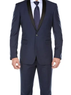 Blue 2 Piece Tuxedo Shawl Lapel Slim Fit