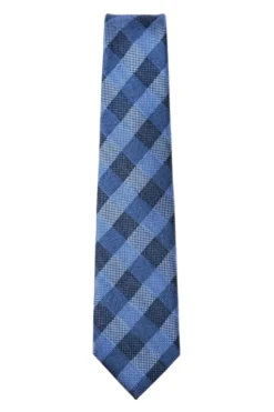 Blue Check Pattern Tie