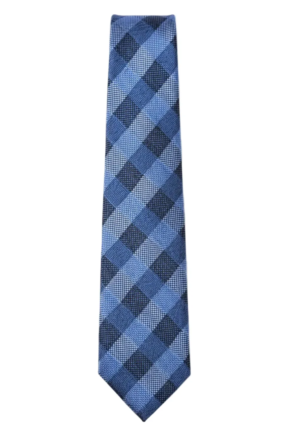 Blue Check Pattern Tie