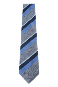 Blue Diagonal Stripe Textured Tie