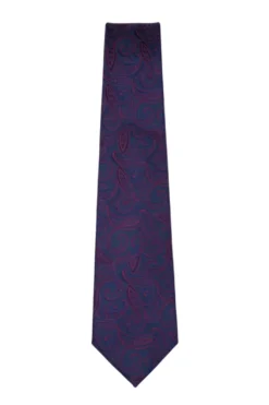 Blue Paisley Print Tie