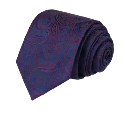 Blue Paisley Print Tie