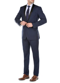 Blue 2 Piece Tuxedo Shawl Lapel Slim Fit
