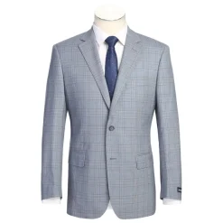 Blue Regular Fit 2-Button Wool Blend Suit