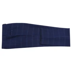Blue Regular Fit 2 Piece Windowpane Suit