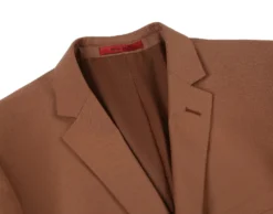 Brown 2-Piece Single Breasted Notch Lapel Slim Fit Dress Suit