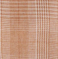Brown Plaid French Cuff Dress Shirt Set with Cuff Links, Tie and Pocket Square