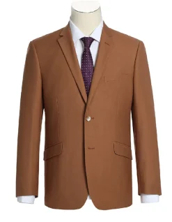 Brown 2-Piece Single Breasted Notch Lapel Slim Fit Dress Suit