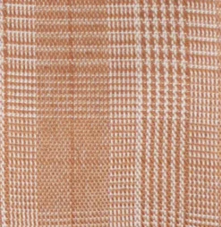 Brown Plaid French Cuff Dress Shirt Set with Cuff Links, Tie and Pocket Square