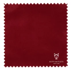 Burgundy Slim Fit Double Breasted Velvet Jacket
