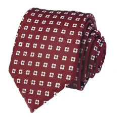 Burgundy Floral Print Tie