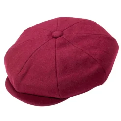 Burgundy Wool Felt Newsboy Cap