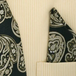 Butter Pin Striped Dress Shirt Set with Tie and Handkerchief