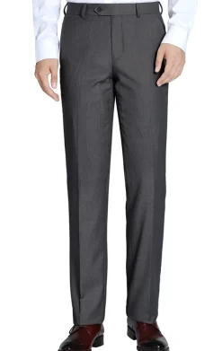 Charcoal Slim Fit Dress Pants Flat Front Pre-hemmed