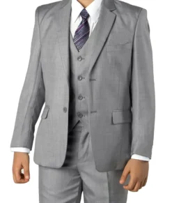 Classic Boy Suit 5 Piece Set Mid Gray