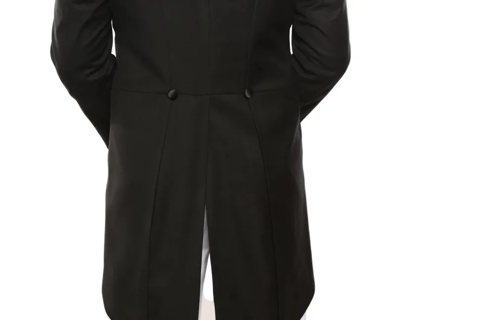 Classic Full Dress Tuxedo Tails 2 Piece Regular Fit In Black