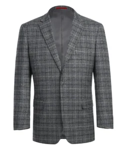 Classic Regular Fit Blazer Windowpane Pattern in Gray