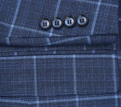 Classic Regular Fit Blazer Windowpane Pattern in Blue