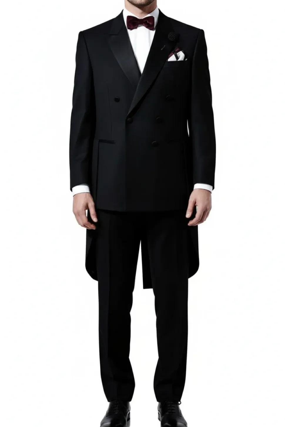 Classic Full Dress Tuxedo Tails 2 Piece Regular Fit In Black