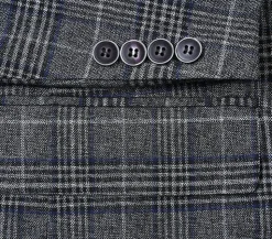 Classic Regular Fit Blazer Windowpane Pattern in Gray