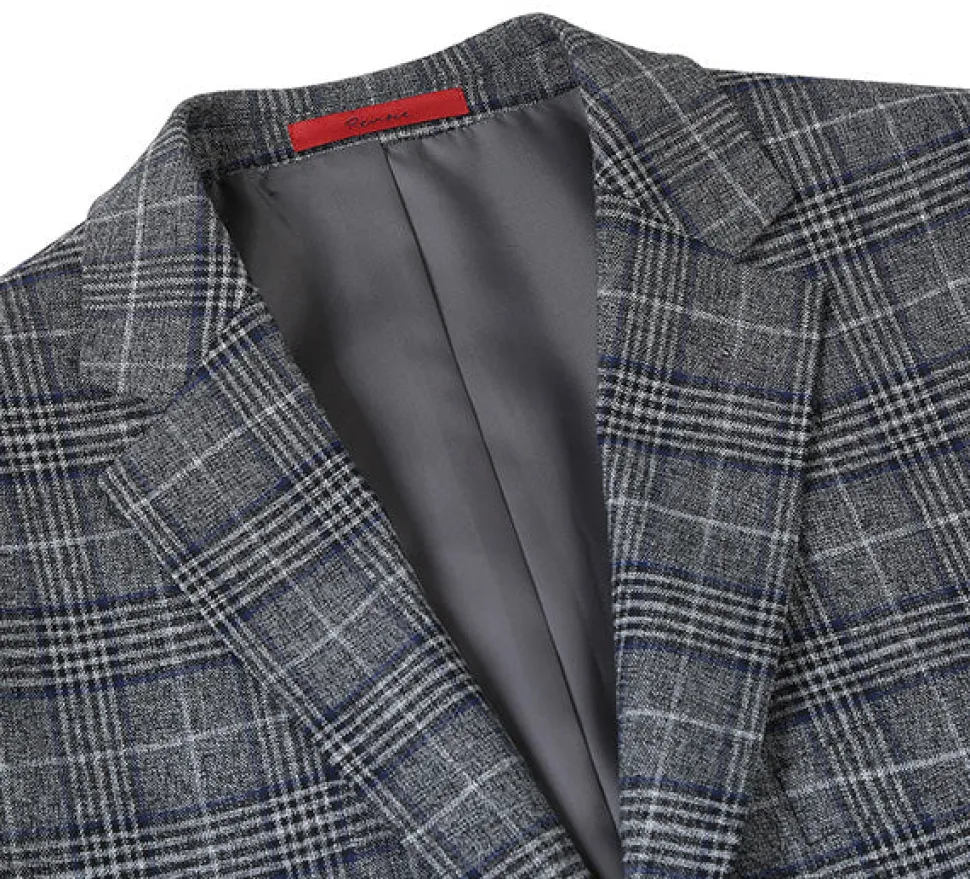 Classic Regular Fit Blazer Windowpane Pattern in Gray
