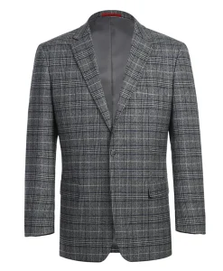 Classic Regular Fit Blazer Windowpane Pattern in Gray