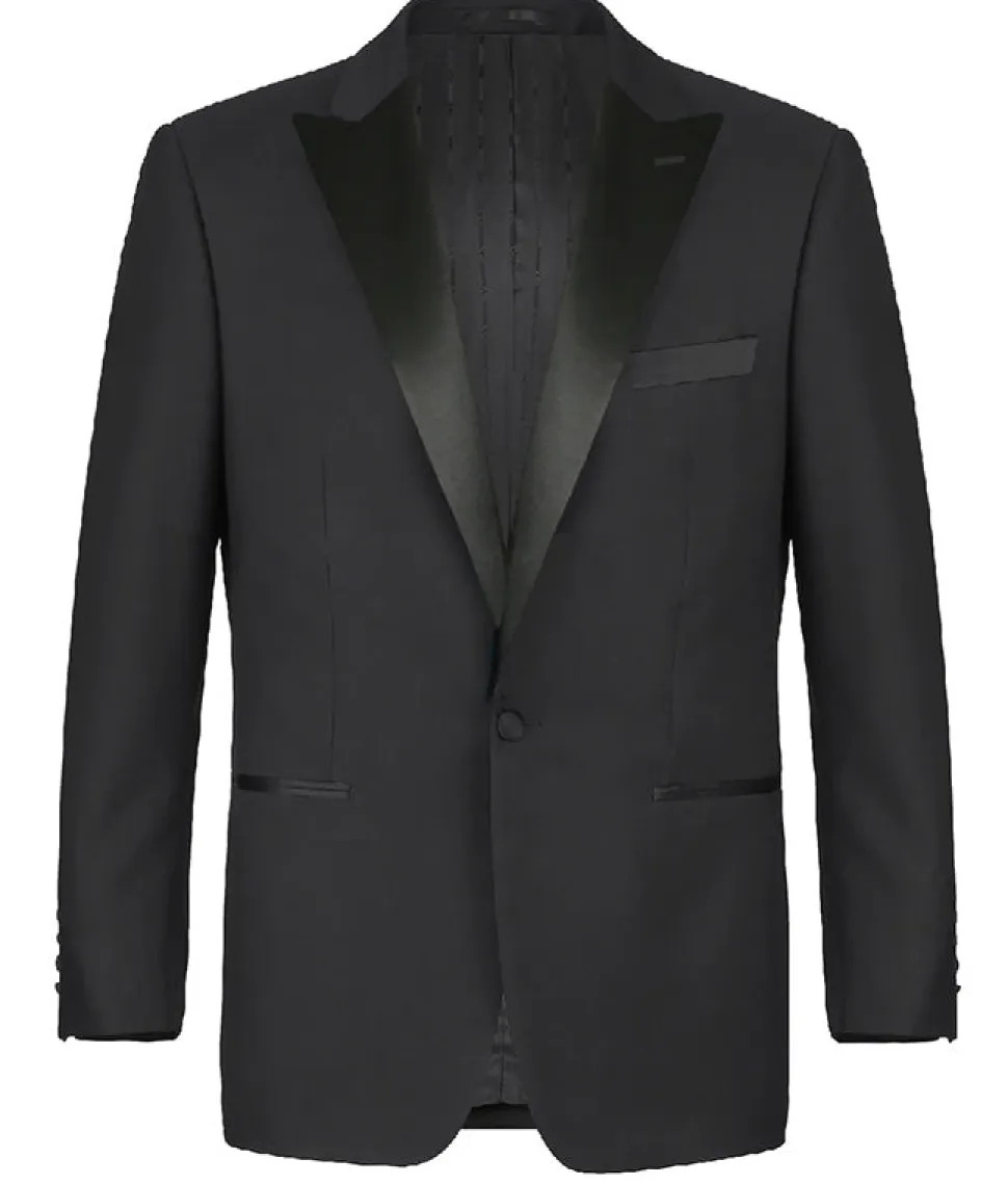 Classic Regular Fit 2 Piece Black Dress Tuxedo Peak Lapel