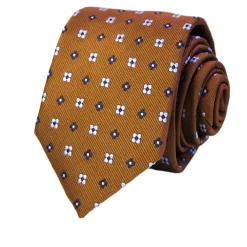 Cognac Floral Design Tie