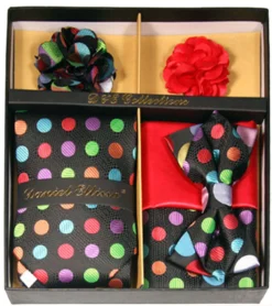 Colorful Dots Men's Accessory Collection Box 6 Piece Set