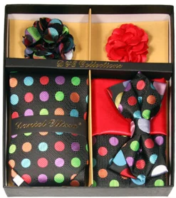 Colorful Dots Men's Accessory Collection Box 6 Piece Set