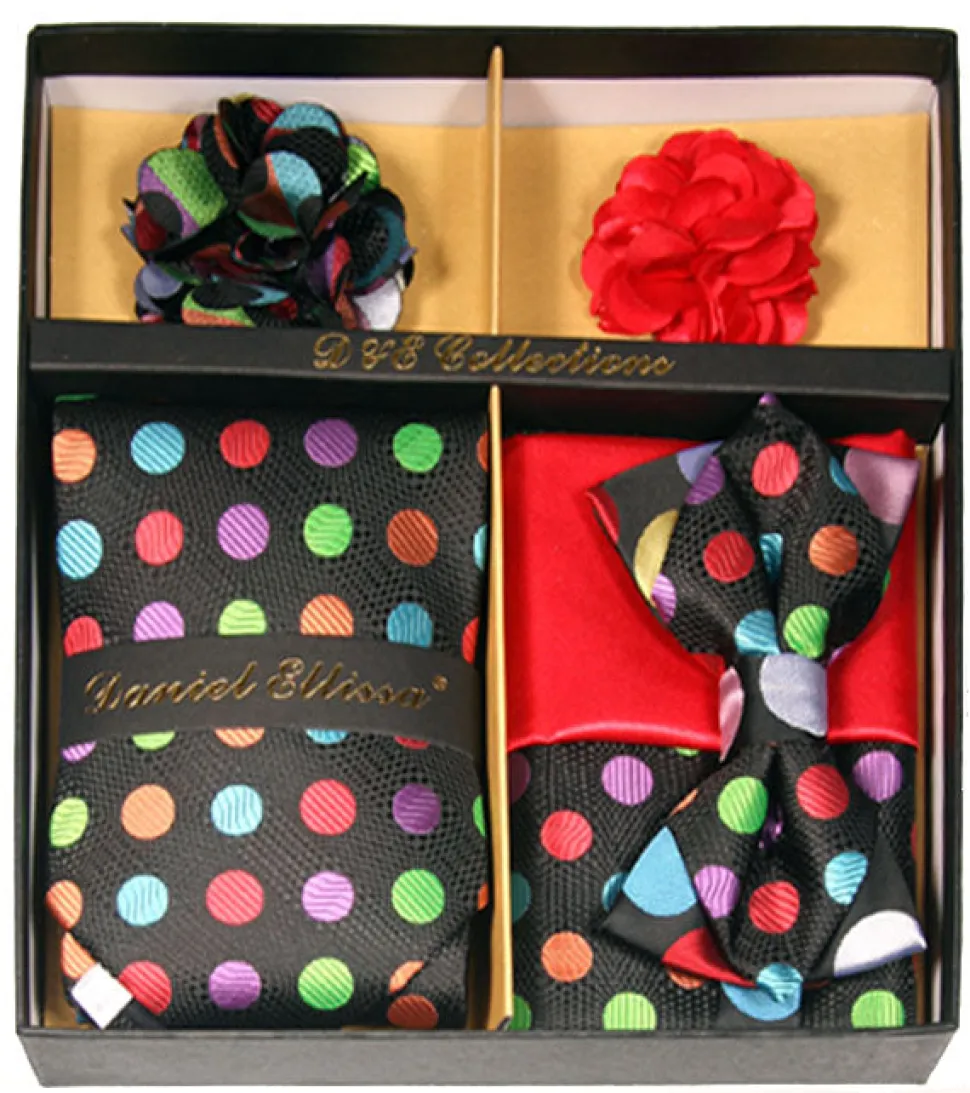 Colorful Dots Men's Accessory Collection Box 6 Piece Set