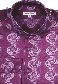 Dress Shirt Regular Fit Designer Pattern In Purple