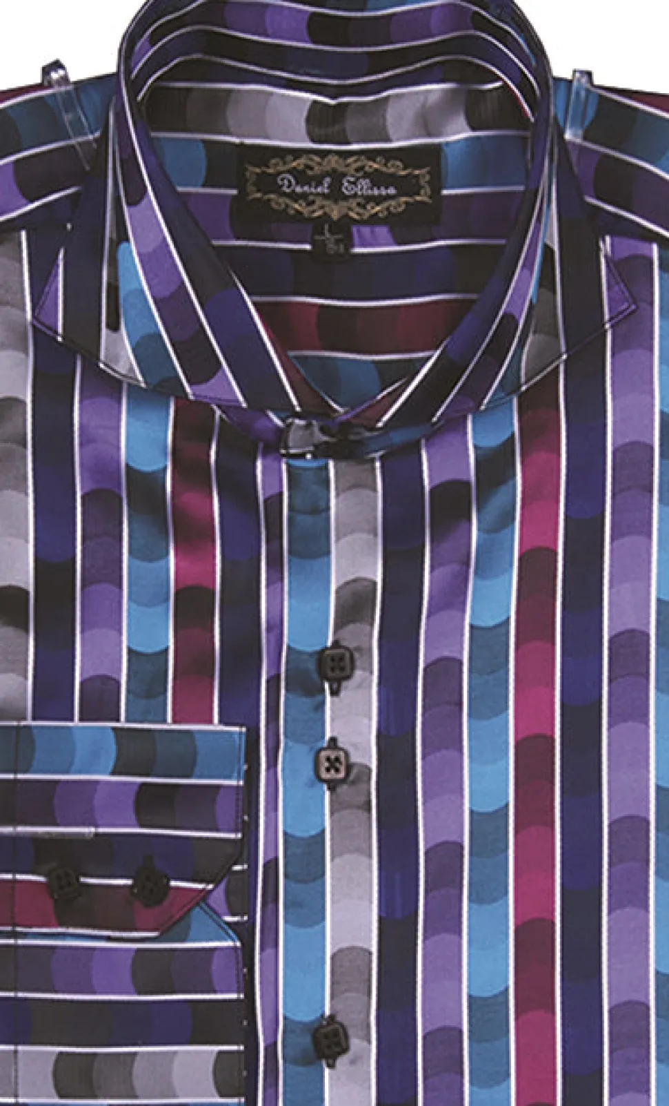 Dress Shirt Regular Fit Fancy Stripe Pattern in Turquoise