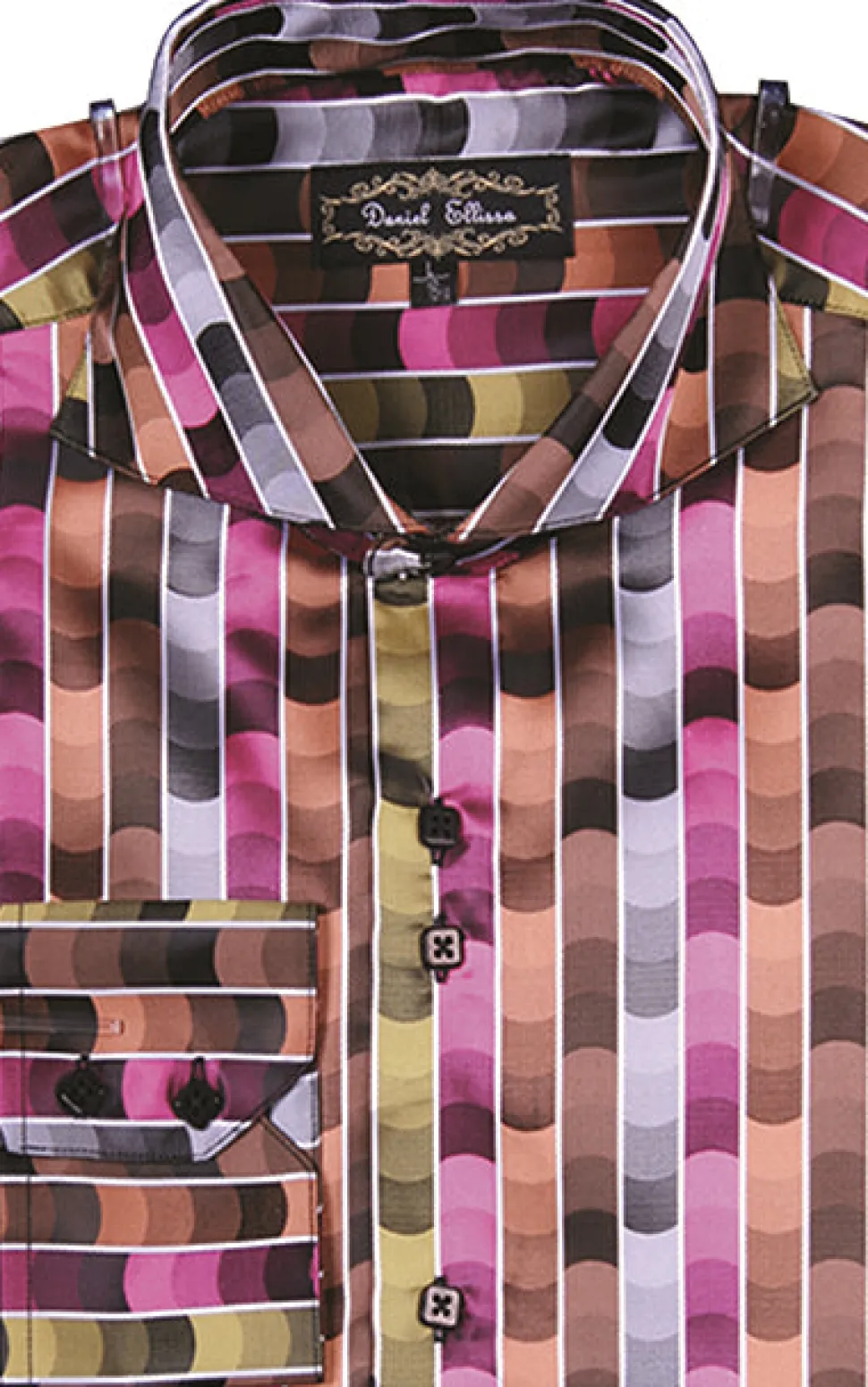 Dress Shirt Regular Fit Fancy Stripe Pattern in Fuchsia