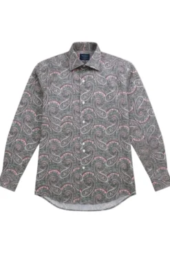 Dress Shirt Regular Fit Paisley Pattern In Rose