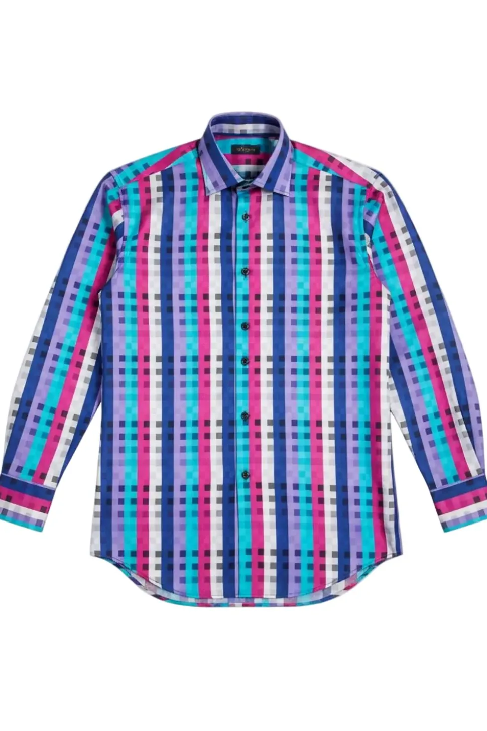 Dress Shirt Regular Fit Designer Check Pattern In Blue