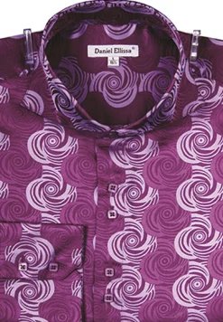 Dress Shirt Regular Fit Designer Pattern In Purple